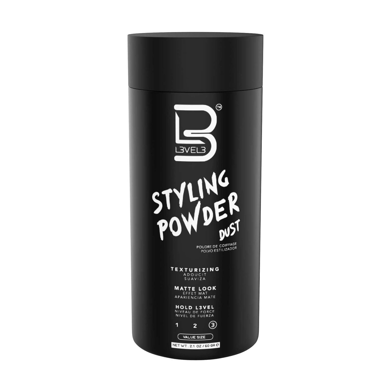 Пудра для укладання волосся Level3 Styling Powder Dust чорна, сильної фіксації, 60 г